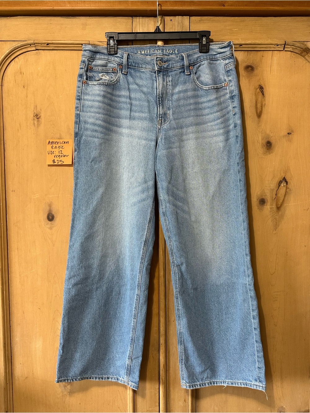 American Eagle Outfitters Light Blue Straight-Leg High-Rise Jeans